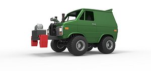 Diecast Fun short Pulling van 4wd Scale 1 to 25 3D model
