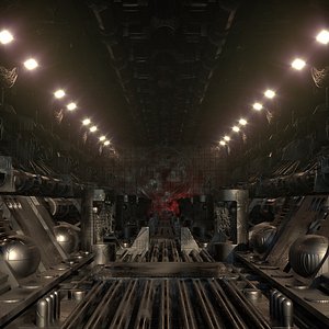 Daytime Sci-Fi Futuristic Cyberpunk Corridor model