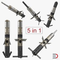TOW Missiles Rigged 3D Models Collection