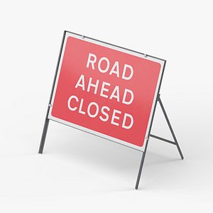 Road Ahead Closed Rectangle Road Sign