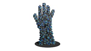 Voxel sculpture hand 3D model