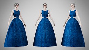 3D Dress 32 Sapphire Mist Velvet