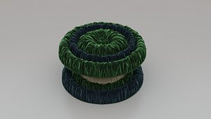 3D Luxury Ornate Round Ottoman 3D Model