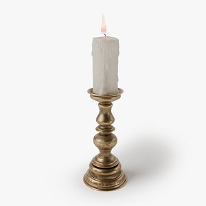 copper tall candlestick 3D model