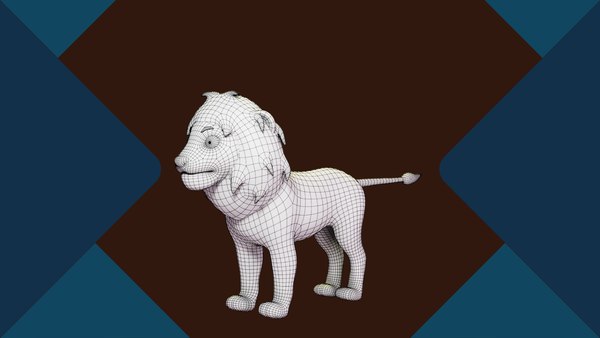 modelo 3d Modelo aparejado de dibujos animados 3D de león - Blender ...