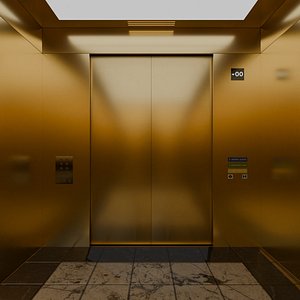 3D Luxury gold elevator 3D model model
