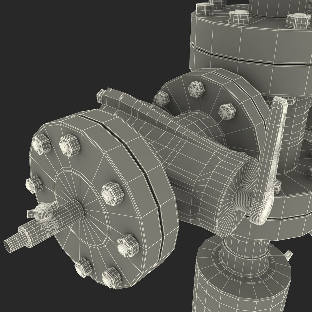 3d model oil wellhead valve