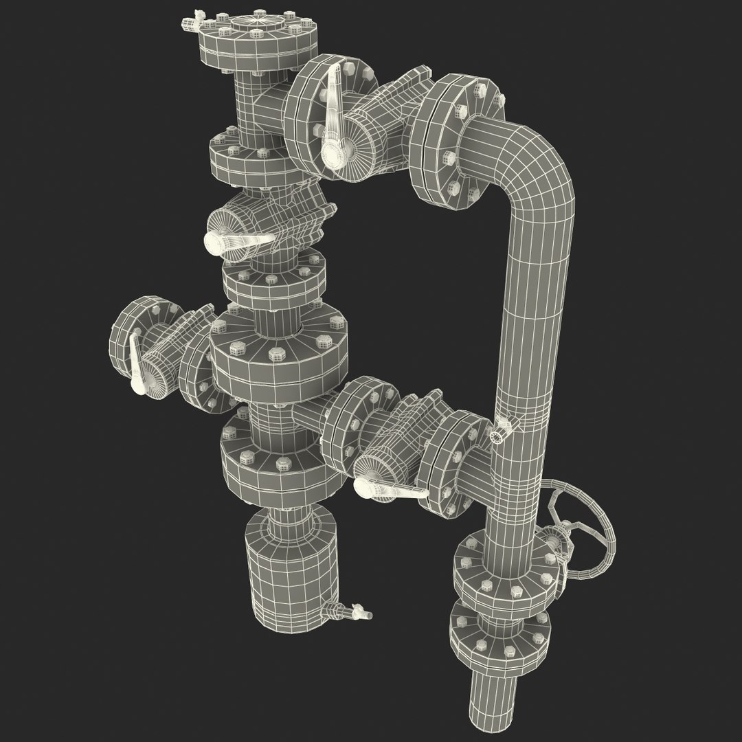 3d model oil wellhead valve