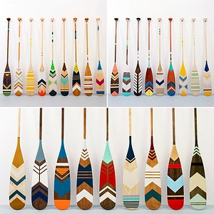 canoe paddles - 27 3D model