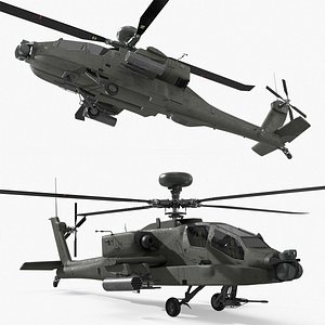 Attack Helicopter AH-64D Apache Rigged for Cinema 4D