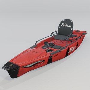 Kayak for fishing Hobie Mirage Pro Angler 3D model 14 with 360 Red Mike Iaconelli Edition