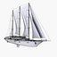 3d model of sailboat yacht sail