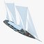 3d model of sailboat yacht sail