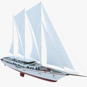 3d model of sailboat yacht sail