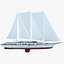 3d model of sailboat yacht sail