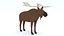 Low Poly Caretoon Moose 3D model