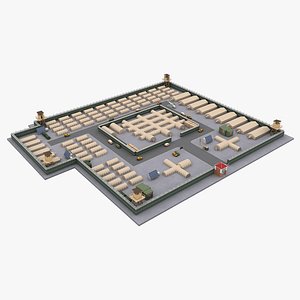 3D Military Base Security Area model