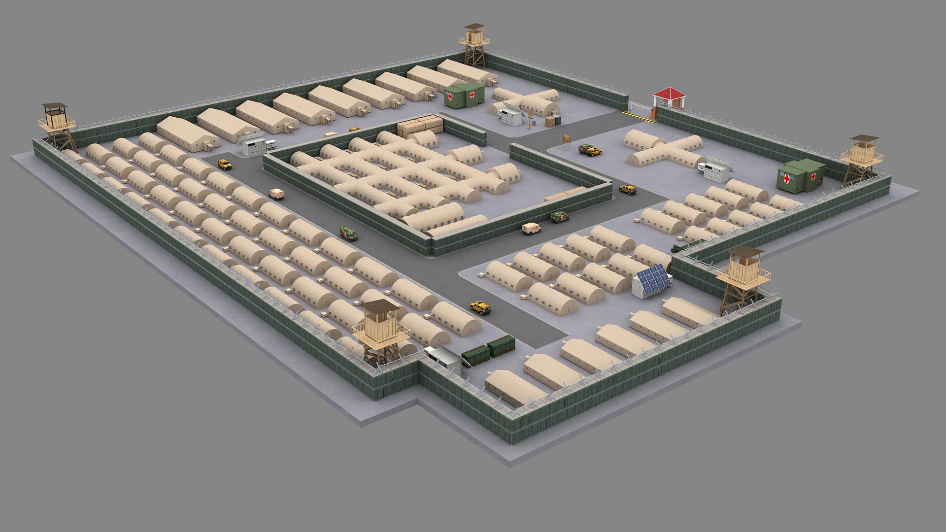 3D Military Base Security Area model https://p.turbosquid.com/ts-thumb/ng/mAD2Fk/OT/army_010018/jpg/1742619912/1920x1080/fit_q87/74cd49c26f3878c1372b635a935c48640e12c14e/army_010018.jpg