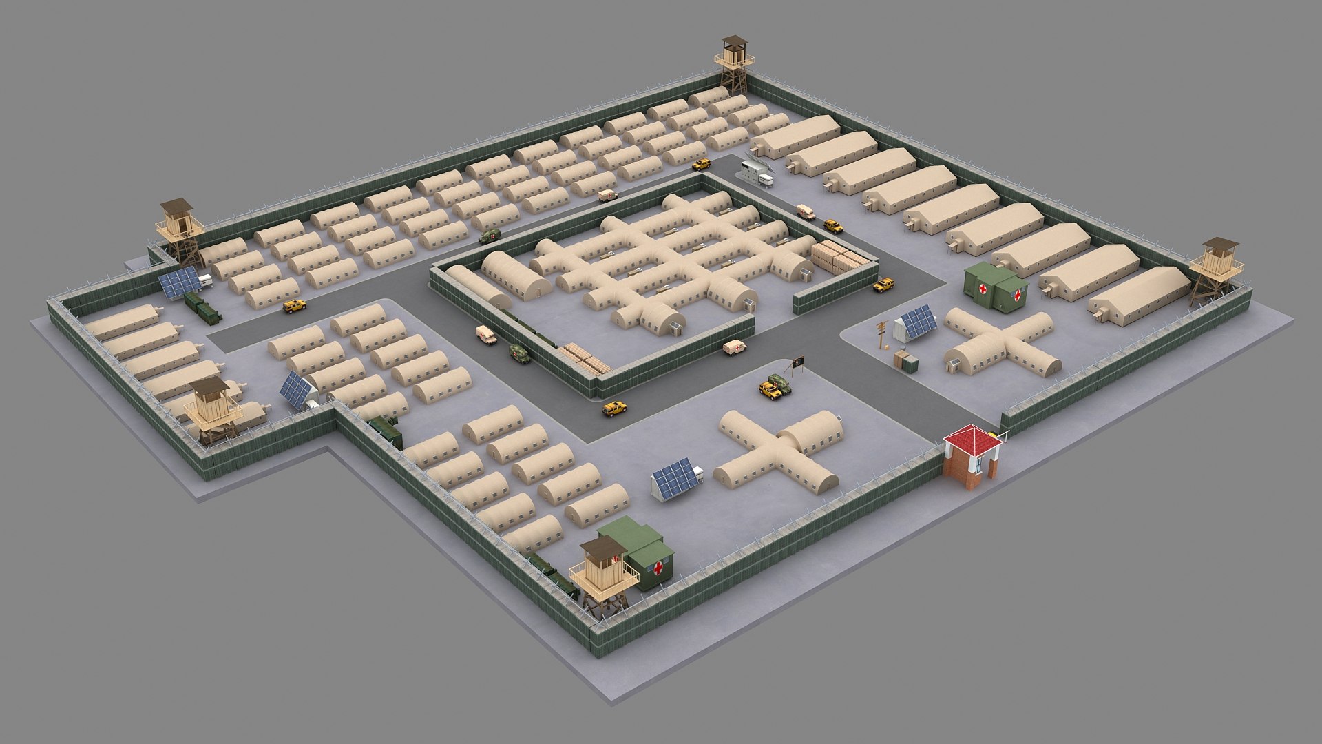 3D Military Base Security Area Model - TurboSquid 2380027