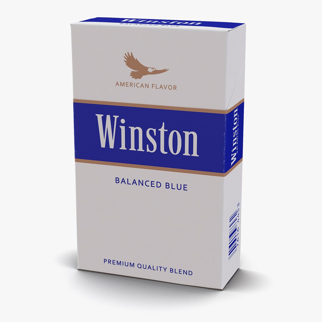 Closed Cigarettes Pack Winston 3D Model 3D model preview