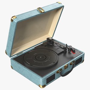 Vintage Turntable Vinyl Record Player Blue
