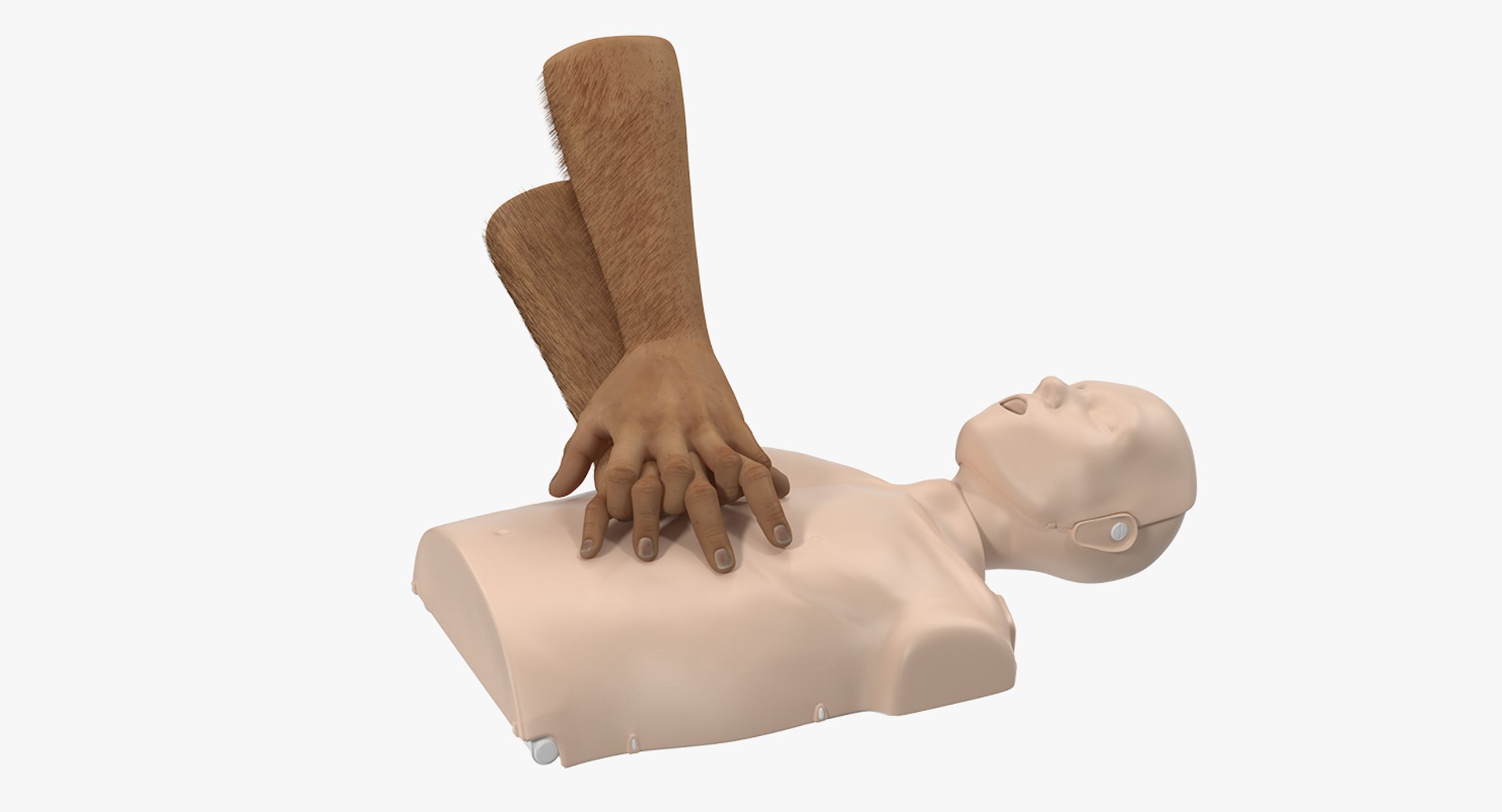 First Aid Training with CPR Dummy Rigged for Modo 3D model preview