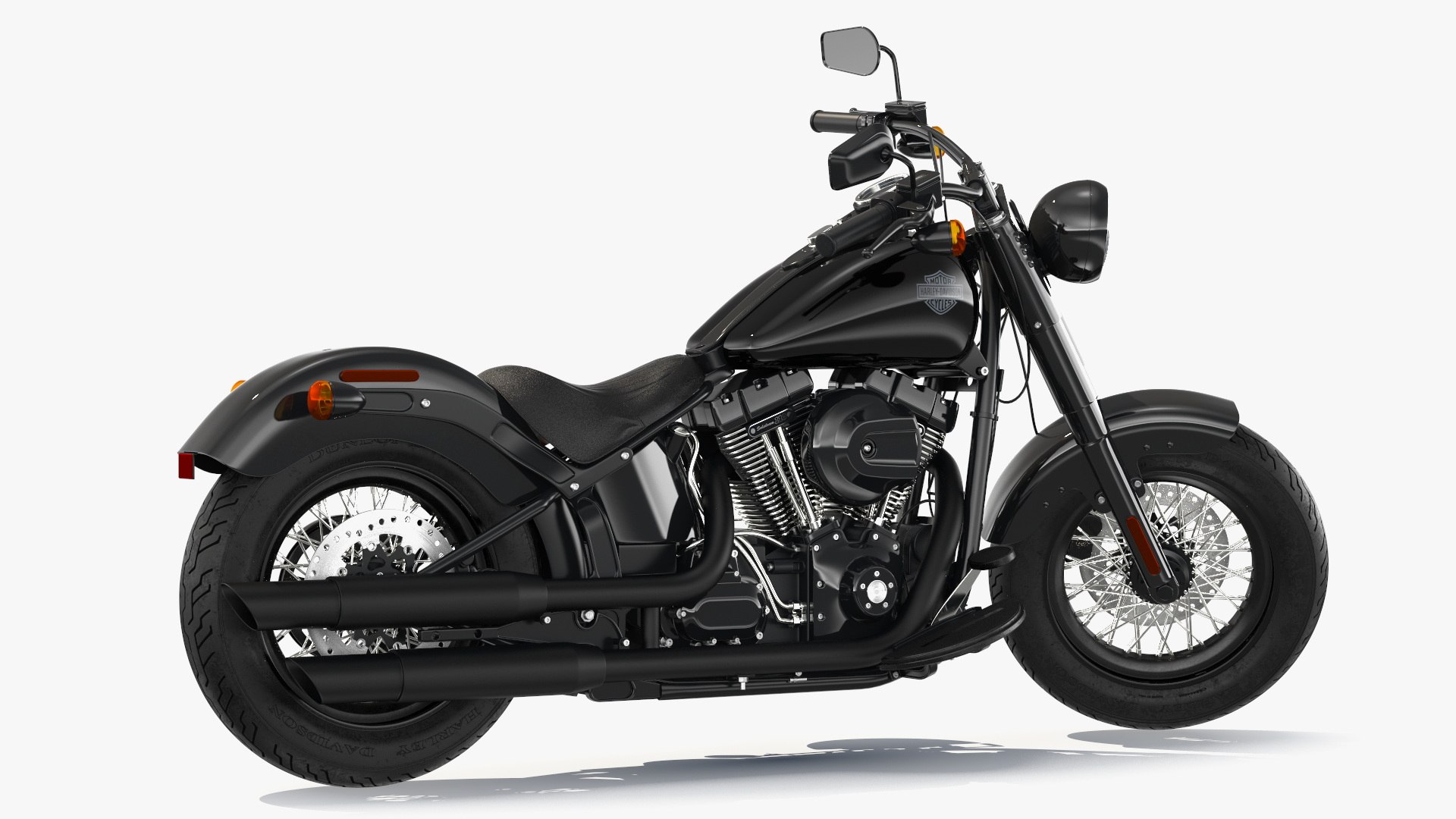 Cruiser Motorcycle Harley Davidson Softail Slim Rigged 3D Model ...