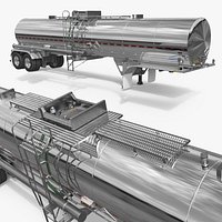 2026 Tremcar 7000 Liquid Tank Trailer Silver Rigged for Cinema 4D