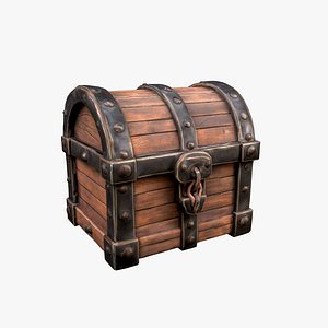 Wooden Treasure Chest 3D model