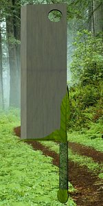 3d leafs metal model