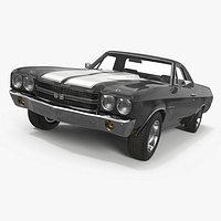 1970 Chevrolet El Camino SS Black Simplified
