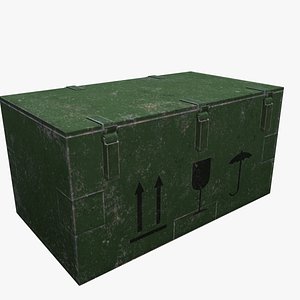 3D army box metal model