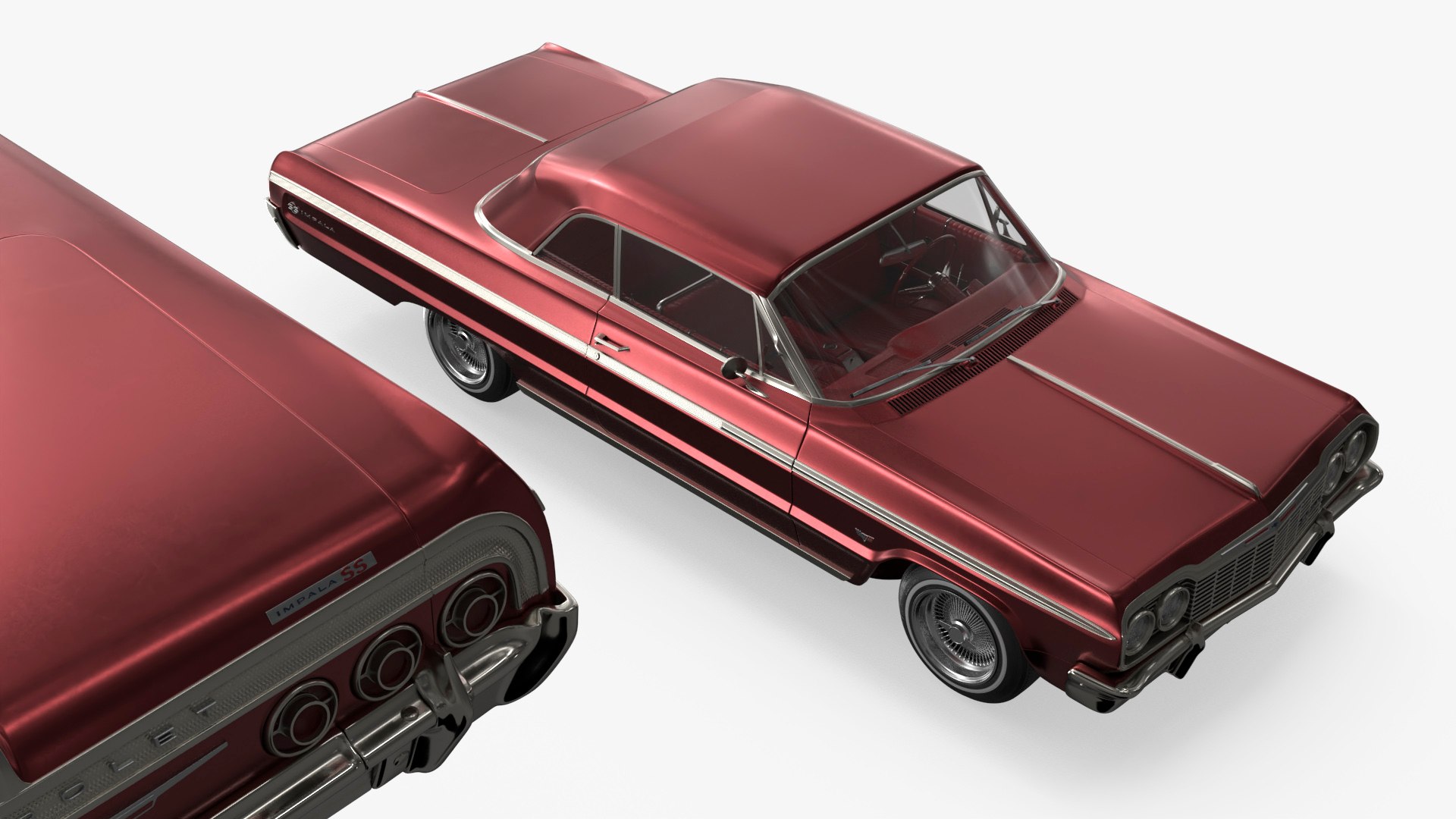3D Chevrolet Impala 1964 Lowrider Hydraulic Pearl Red Model ...