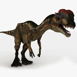 Dilophosaurus Rigged and Animated 3D