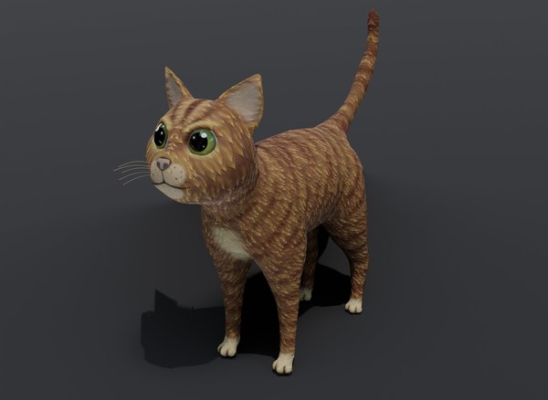 cartoon cat orange modeled model