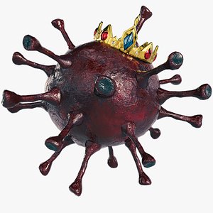 Coronavirus Low Poly Red 3D model
