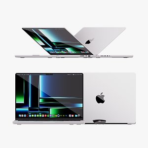 3D Apple MacBook Pro 14  Silver 2022 With Magic Mouse
