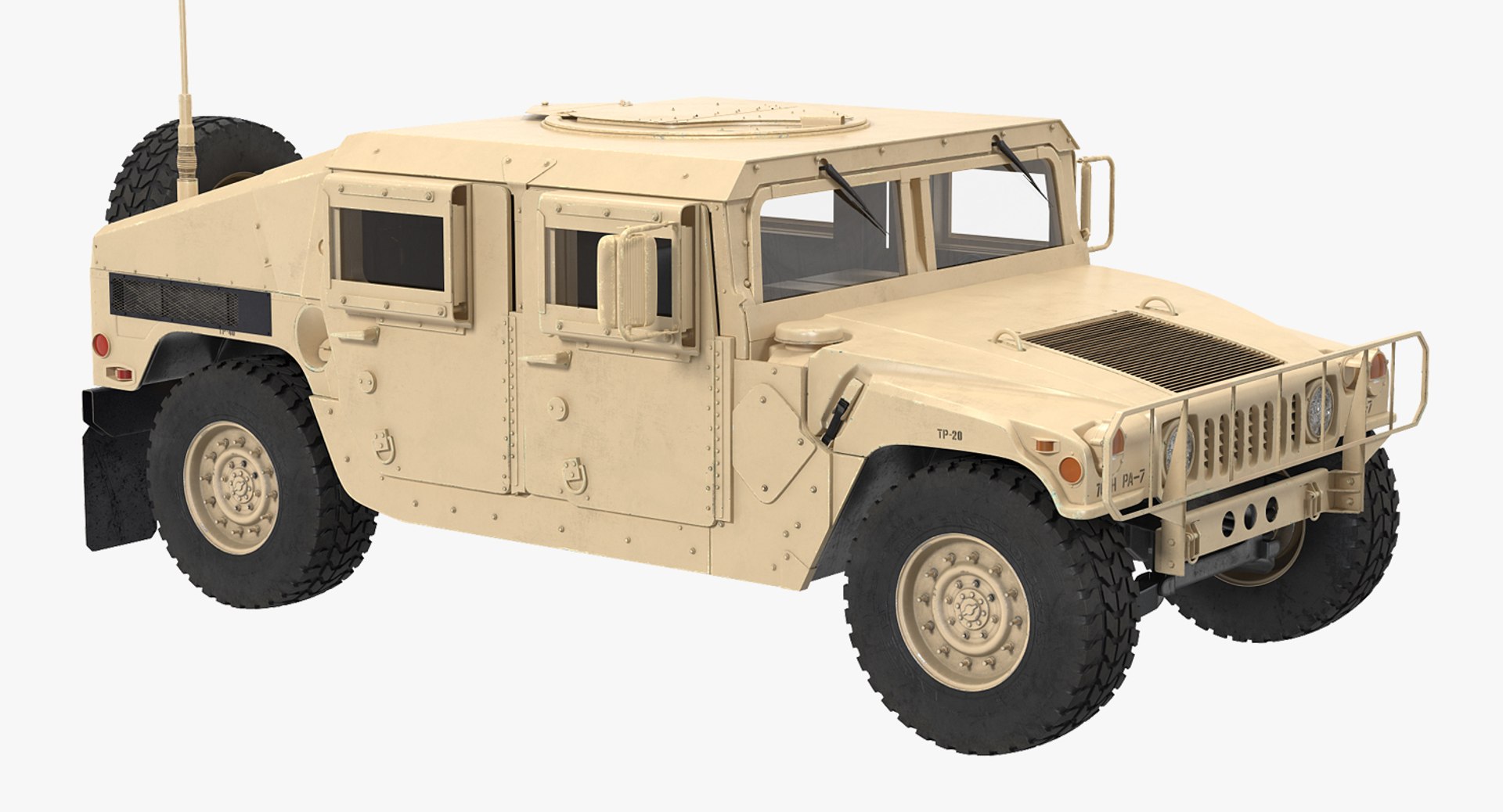 Humvee M1151 Simple Interior Desert 3D model preview