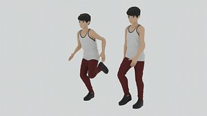 Cartoon Character Walking and Running Animation