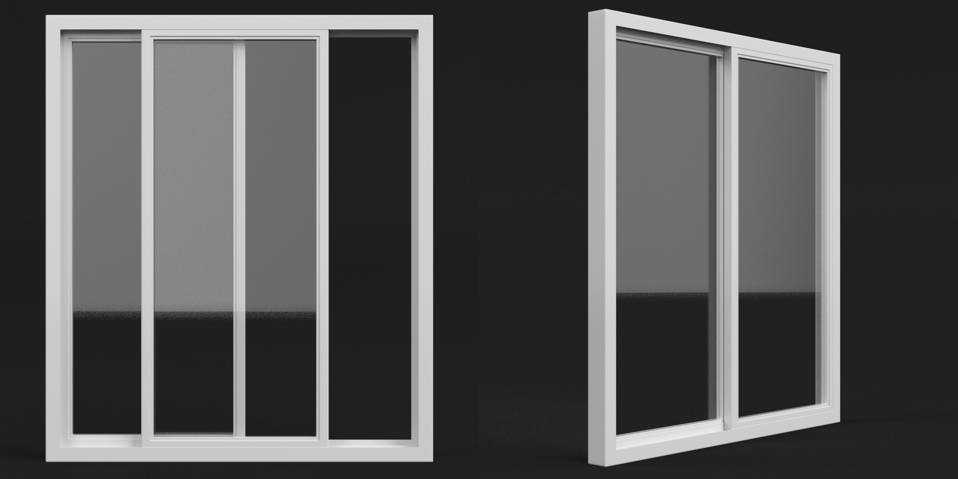 Double rail sliding window frame 3D model TurboSquid 1700921