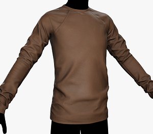 Brown Long Sleeve T-Shirt 3D model