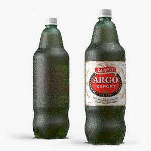 3d model plastic green bottle -