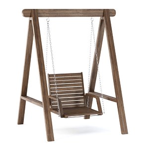 Mary wooden single garden swing MR40 by Bpoint Design 3D