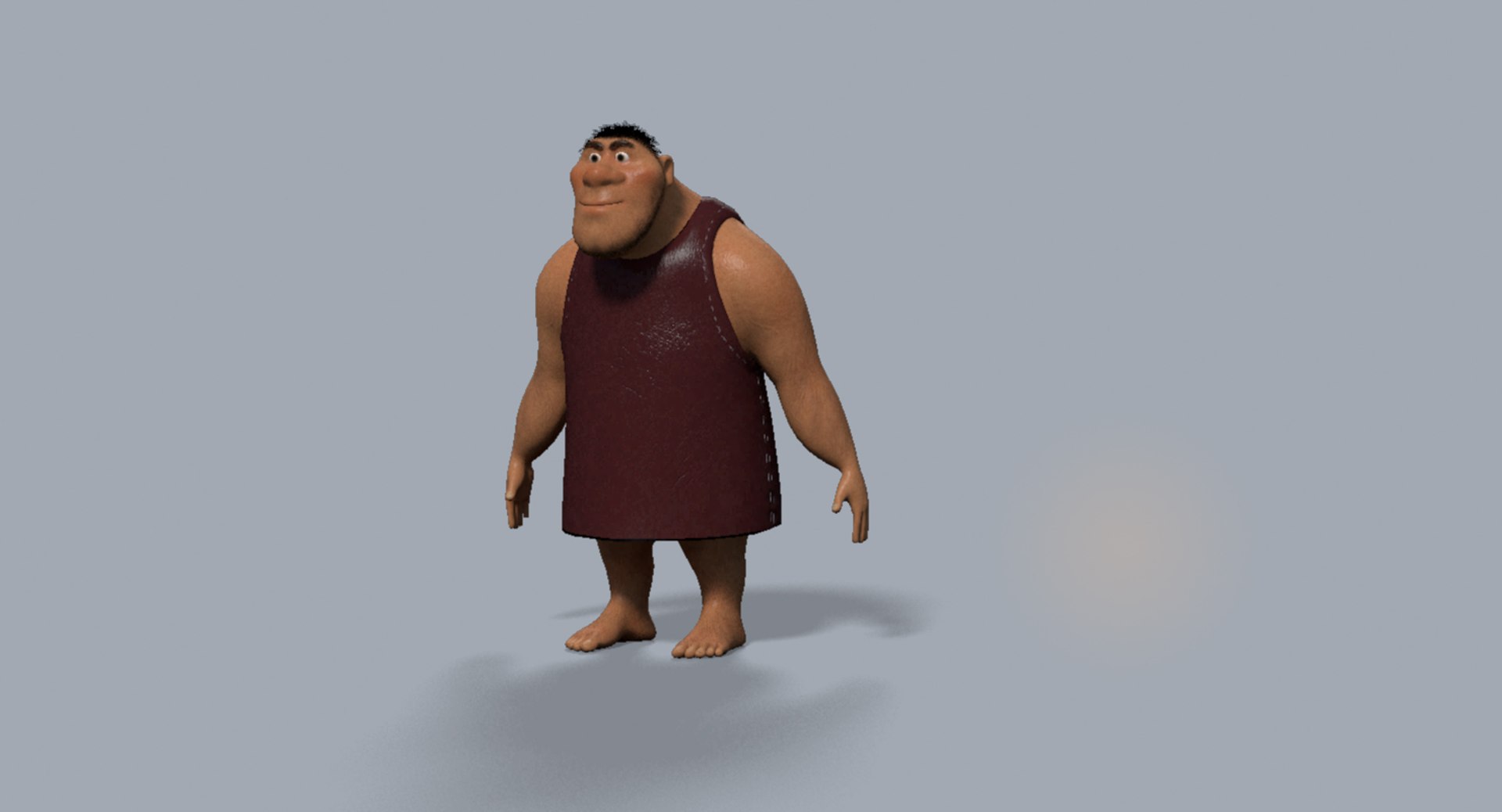 Obj Cartoon Caveman Prehistoric Rigged