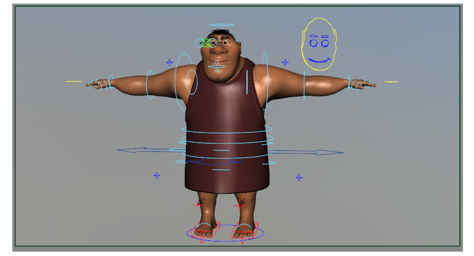 Obj Cartoon Caveman Prehistoric Rigged