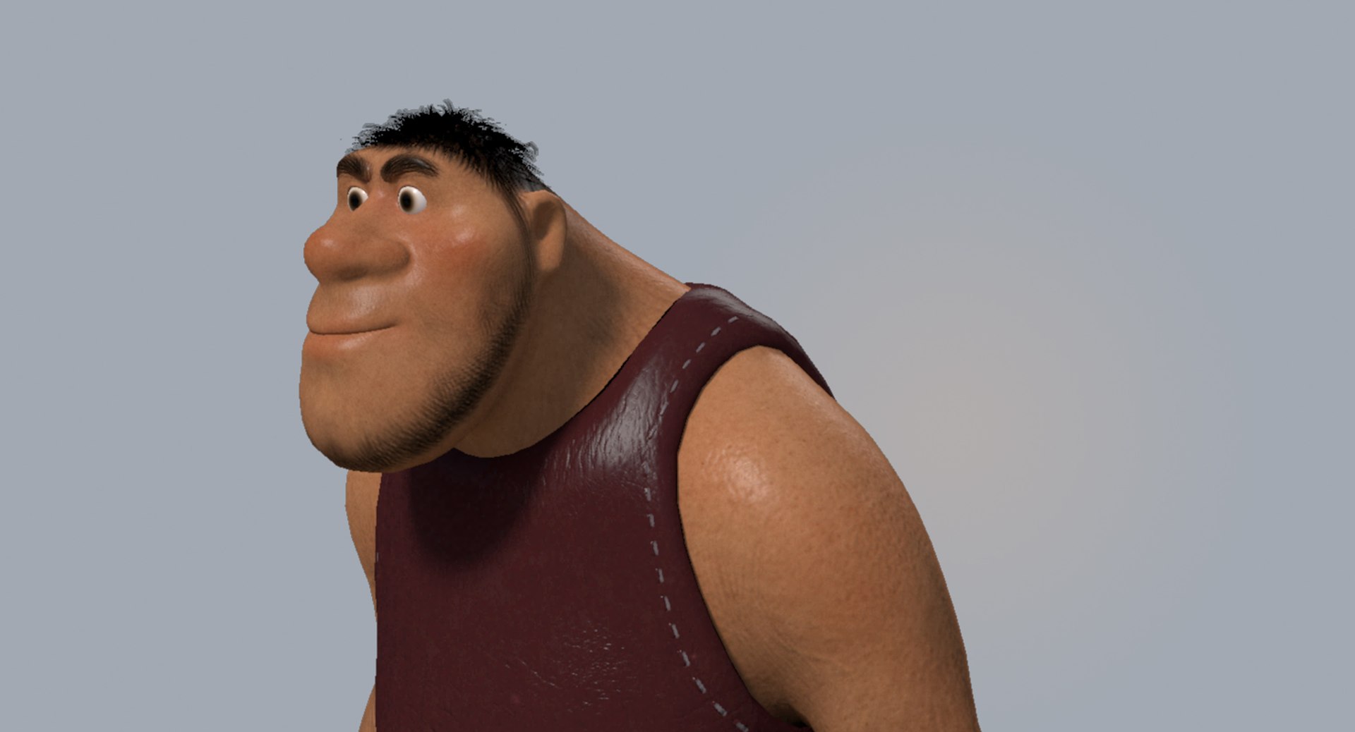 Obj Cartoon Caveman Prehistoric Rigged