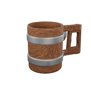 3D Wooden Mug 3D