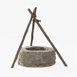 3D Medieval Stone Water Well model