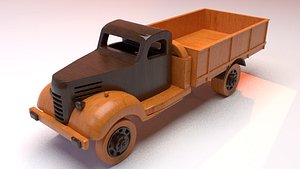 toy truck wood 3D model