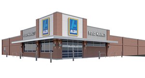 exterior retail aldi grocery store 3D model